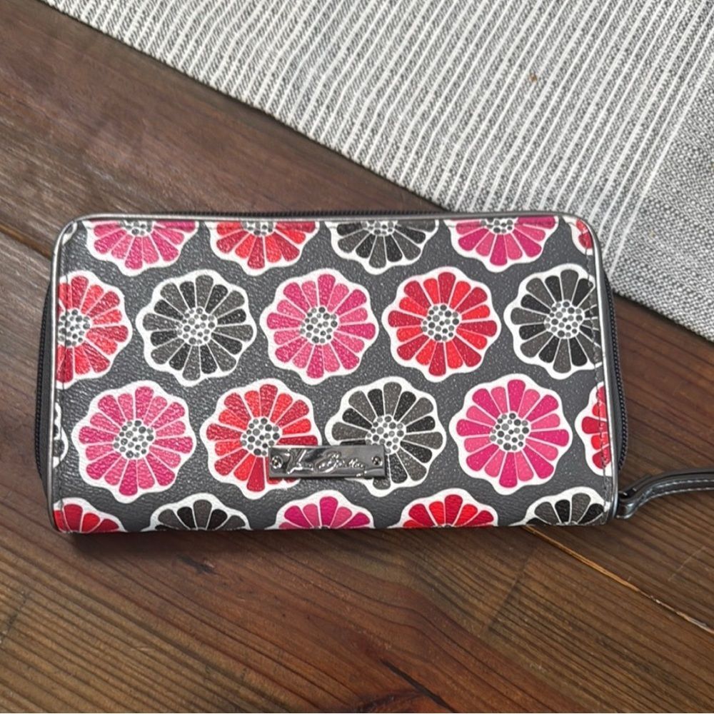 Vera Bradley Red and Pink Floral Wristlet Wallet - Picture 3 of 11